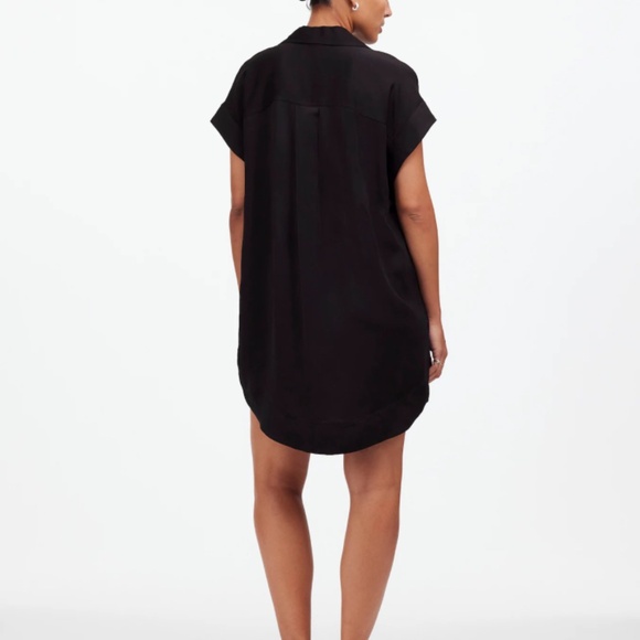NWT Madewell Black Utility Button-Front Mini Dress SZ S - Picture 2 of 6